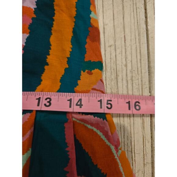 Farm Rio x Anthropologie Women's Pleated Palm Midi Dress Multicolor M - Picture 7 of 13